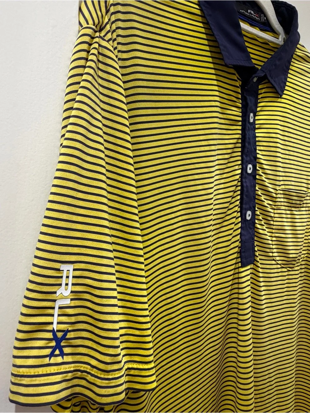 Ralph Lauren RLX Yellow and Navy Striped Polo